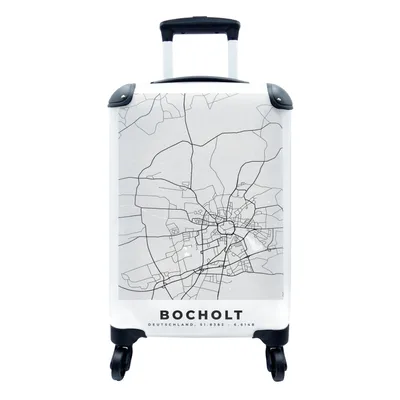 Produktbild von MuchoWow® Koffer Handgepäck Trolley Rollkoffer Kleine Reisekoffer mit 4 Rollen - Stadtplan - Karte - Bocholt - Deutschland - Cabin Size < 55x40x23 cm & 55x40x20 cm - Fotokoffer - Kabinenkoffer - Boardgepäck - Reise-Box - Reisekoffer - Reisegepäck - Koffer mit Bild - Trolley für Kinder