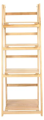 Produktbild von 4-stufiges Leiterregal, Präsentationseinheit für Zuhause, Bücherregal, Ständer für Pflanzen und Blumen (Burlywood)