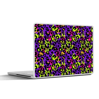 Produktbild von MuchoWow® Laptop Aufkleber Sticker Cover Pantherdruck - Neon - Lila - Gelb 30x21 cm - Sticker für Laptop - Selbstklebend