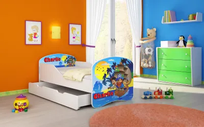 Immagine prodotto di ACMA I letto giovanile letto per bambini letto junior completo di materasso a doghe bianco 21 pirati 180x80 + rete