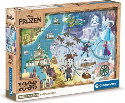 Zdjęcie produktu dla Puzzle 1000 elementów. Kraina Lodu, mapa