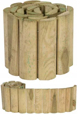 Produktbild von Garten-Rollbordüre aus Holzpalisaden 4-5x15x100cm