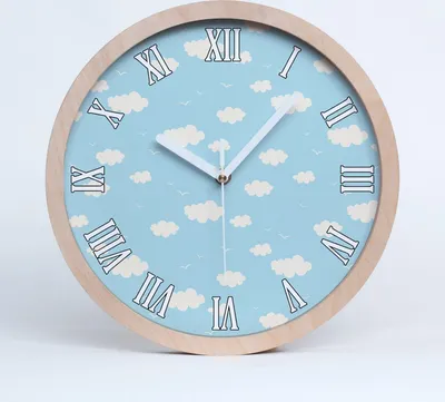 Produktbild von Holzuhr 25fi cm wanduhr - weiße Spitzen - Wolke