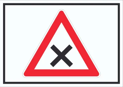 Produktbild von Schild Achtung Kreuzung Vorfahrt rechts Symbol A5 Rückseite selbstklebend