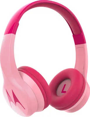 Immagine prodotto di Motorola Squads 300 - Cuffie Bluetooth per bambini - 24h - Volume limitato a 85 dB, Flessibili e resistenti, Protezione dell'udito e funzione di condivisione della musica, Cuscino antiallergico (senza BPA) - Rosa