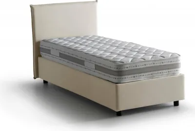 Produktbild von Einzelbett Daquin, Containerbett mit Stoffbespannung, 100%  Italy, Frontöffnung, inklusive Matratze Cm 80x190, Beige