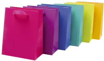 Produktbild von Geschenktragetasche uni - 17,7 x 27,7 x 9,8 cm sortiert.