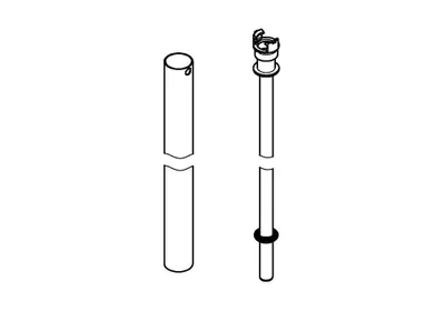 Produktbild von Ersatzrohr 48514 für Duschsysteme 15cm länger als Originalrohr chrom