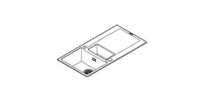 Produktbild von GROHE K500, Aufsatzwanne, Rechteckig, Quarzkomposit, Schwarz, 2 Becken, Rechteckig