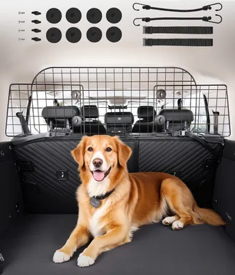 Immagine prodotto di Griglia per auto per cani VEVOR, griglia divisoria regolabile, griglia per cani 1525 mm per sedili posteriori in rete metallica, griglia universale per auto per veicoli SUV e camion