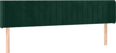 Produktbild von vidaXL Kopfteil mit Ohren Dunkelgrün 183x16x78/88 cm Samt