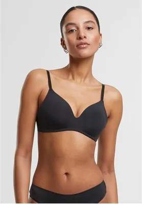Obrázek produktu pro Dámská sportovní podprsenka Urban Classics Ladies Basic padded Bra 2-Pack black+black - 85B