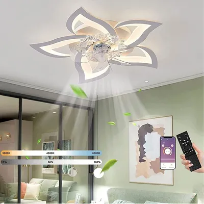 Obrázek produktu pro Tichý LED stropní ventilátor s osvětlením – Dimmovatelné světlo s dálkovým ovládáním