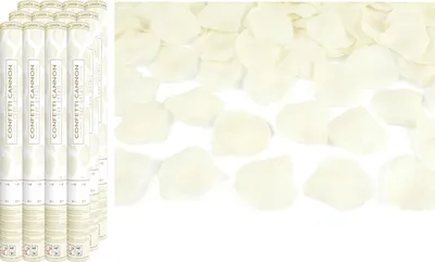 Produktbild von Konfetti Kanone mit Rosenblättern 40cm 12er Set creme