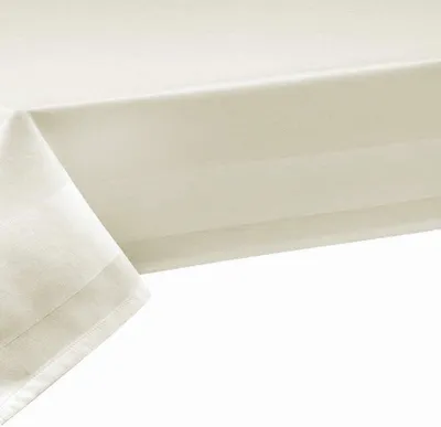 Produktbild von Tischdecke Tischtuch mit Atlaskante Breite 130 cm Damast champagner Baumwolle 130 x 130 cm