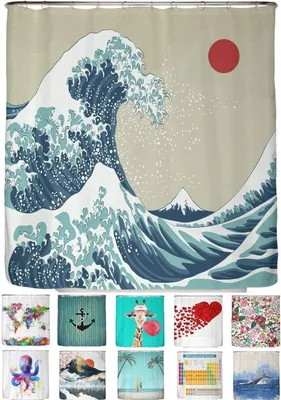Produktbild von Famanu Duschvorhang 180x200 cm, anti-schimmel, schwere Saum, blickdicht, wasserdicht, waschbar, mit 12 Ringen