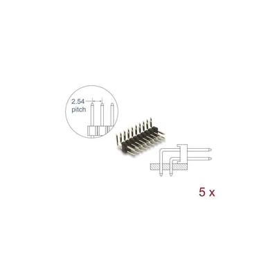 Image de DELOCK Stiftleiste 10 Pin, Rastermaß 2,54 mm, 2-reihig 5 St.