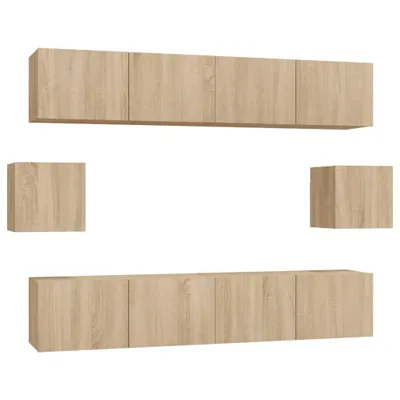 Produktbild von vidaXL 6-tlg. TV-Schrank-Set Sonoma-Eiche Holzwerkstoff