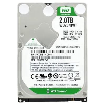 Obrázek produktu pro WD GREEN WD20NPVT 2TB 8MB 5400 ot/min 2,5" SATA II