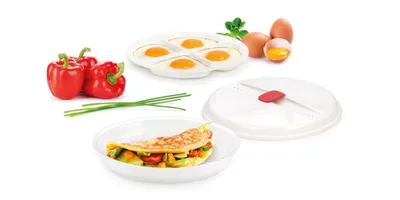 Produktbild von Tescoma Reinheit Mikrowelle Omelette-Pfanne, Weiß, 25,7x21,3x5,2 cm