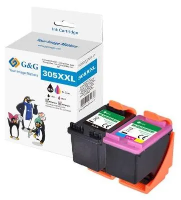 Immagine prodotto di G&G 19550 G&G XXL-Patronen 2er Set für HP 305XL/ 3YM62AE + 3YM63AE