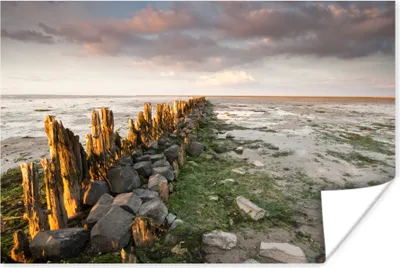 Produktbild von MuchoWow® Poster Meer - Steine - Niederlande 90x60 cm - Schlafzimmer