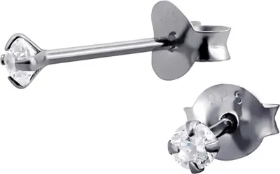 Image de SilberDream Boucles d'oreilles dames 925 argent blanc zircon 2,5mm SDO8502W