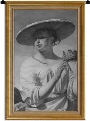 Produktbild von MuchoWow® Wandteppich Wandbehang Kunst - Maler - Liste - Gold 60x90 cm Tapisserie Dekoration Wandtuch - Foto-Teppich - Abwaschbar
