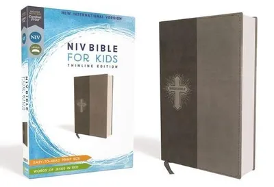 Produktbild von Niv, Bible for Kids, Leathersoft, Gray, Red Letter, Comfort Print