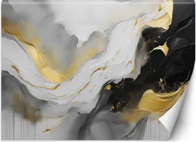 Immagine prodotto di Murale piccole onde acquerello astratto carta da parati per pareti 100x70 cm colore Oro tema Astratti