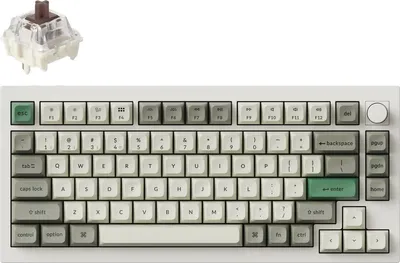 Produktbild von Keychron Q1 Max QMK/VIA Kabellose Mechanische Tastatur, QWERTY US, Knob, Shell White, Gateron Jupiter Brown Q1M-P3