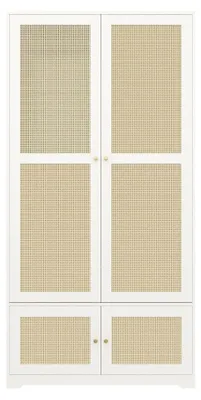 Obrázok produktu pre Skriňa z ratanu - 90x48x180 cm - Drevo - Biela