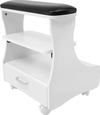 Produktbild von Fußstütze Pediküre - Fußbad Hocker mit Rollen - Tragbar - Für Maniküre und Pediküre - Für Fußmassage - 52×41×55 cm - Weiß