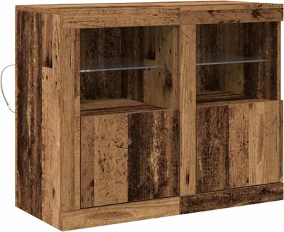 Produktbild von vidaXL LED-Sideboard 2 stk. 41 x 37 x 67 cm Holzwerkstoff Altholz