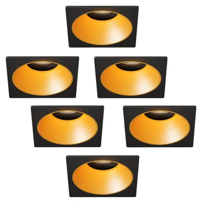 Image de Ledvion lot de 6 spot encastrable LED rond noir 3W blanc chaud