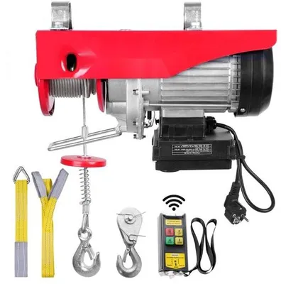 Obrázek produktu pro Elektrický kabelový naviják - Nosnost 125-250 kg - Výška zdvihu 12 m - Měděný motor 510 W - Bezdrátové dálkové ovládání - Rychlost zdvihu 10 m/min - Kabelový naviják s řetězovým kladkostrojem