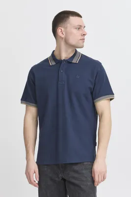 Image de Chemise polo pour hommes Blend BHELMO, col polo, 100% coton, coupe classique