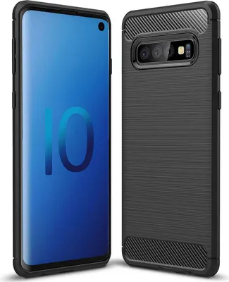 Produktbild von TPU Hülle für Samsung Galaxy S10 Handy Schutzhülle Carbon Optik Schutz Case