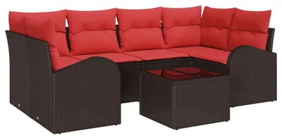 Immagine prodotto di vidaXL Set divano da giardino marrone 55 x 55 x 37 cm Poly-Rattan