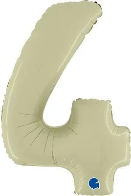 Produktbild von Folienballon Zahl 4, Satin Oliv, 66 cm Grabo