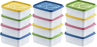 Produktbild von 12 x Hochwertige Gefrierdosen mit Deckel 650 ml Tiefkühldosen Gefrierbox Tiefkühlbox Vorratsdosen luftdicht