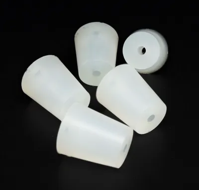 Produktbild von Silikon Stopfen 22/17mm + 1 Loch x 5 Stk. Konischer Silikonstopfen, Silikon Pfropfen