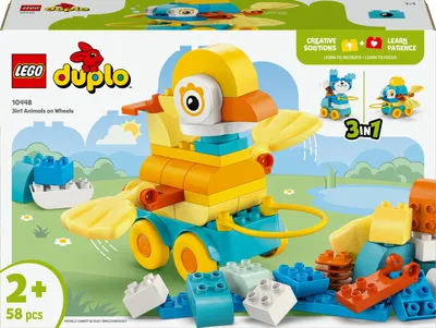 Immagine prodotto di LEGO DUPLO 10448 Animali su Ruote 3 in 1 Set Costruzioni 58 Pezzi 2+ Anni