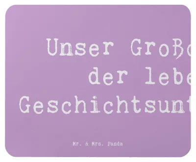 Produktbild von Mr. & Mrs. Panda Mouse Pad Spruch Großonkel Geschichtsunterricht - Lavendeltraum - Geschenk, Verwandtschaftsbeziehung, pc mousepad, Familienfeste, einzigartige Designs