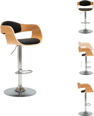 Immagine prodotto di vidaXL Sgabello da bar in legno curvato nero e Pelle finta - Sgabello da bar