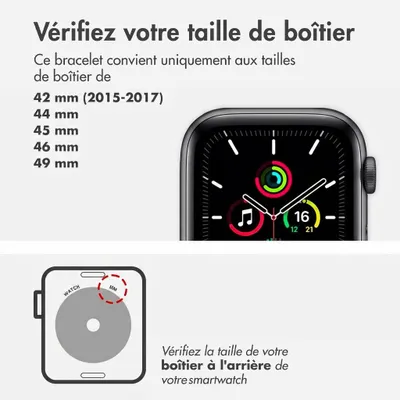 Image de Bracelet Apple Leather Link pour Apple Watch | 44/45/46/49 mm - Taille M/L - Ink