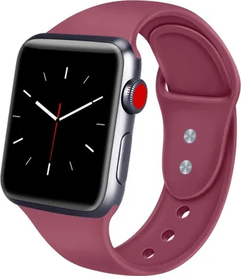 Produktbild von BStrap Soft Silicone Armband für Apple Watch 42/44/45mm, Red Wine