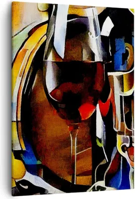Produktbild von Bild auf Leinwand - Leinwandbild - Einteilig - Wein Abstraktion - 50x70cm - Wand Bild - Wanddeko - Wandbilder - Leinwanddruck - Kunstdruck - Wanddekoration - Leinwand bilder - Wandbild - PA50x70-3477