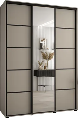 Produktbild von Kryspol Dakota 5 Schrank, drei Türen - 235,2x180x60cm - Kaschmir Schwarz