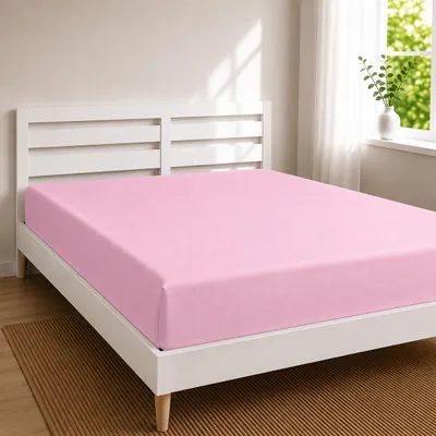 Produktbild von Jersey Spannbettlaken 2er Set 100 % Baumwolle 135 g/m² bis 30 cm Steghöhe,100 x 200 cm,Rosa